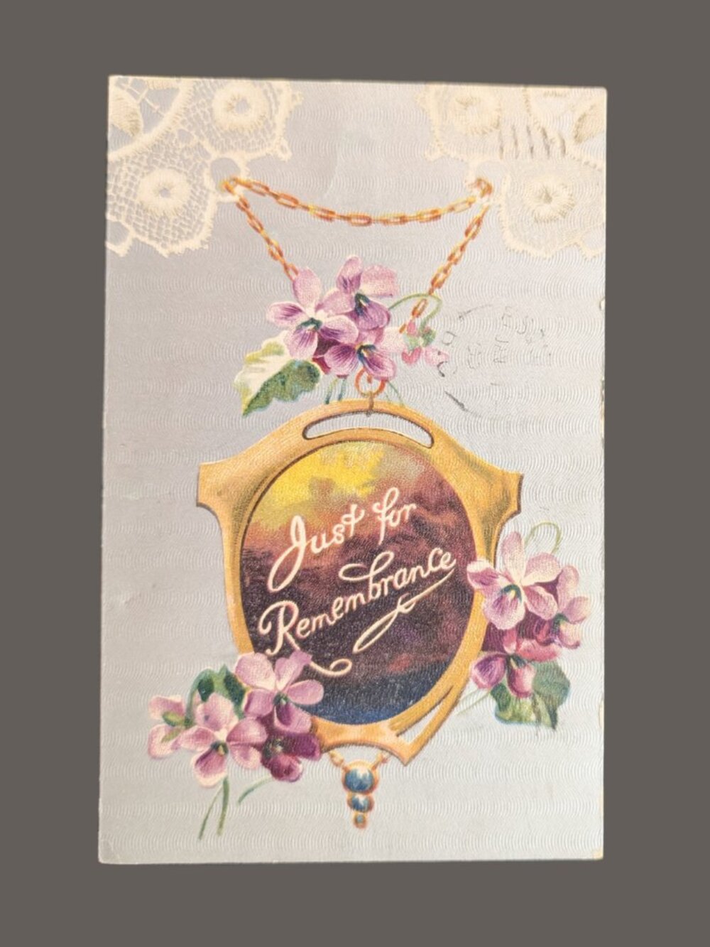 POSTCARD SALE 10/$20 Gilded Postmarked 1908 Art Nouveau Postcard Pansies